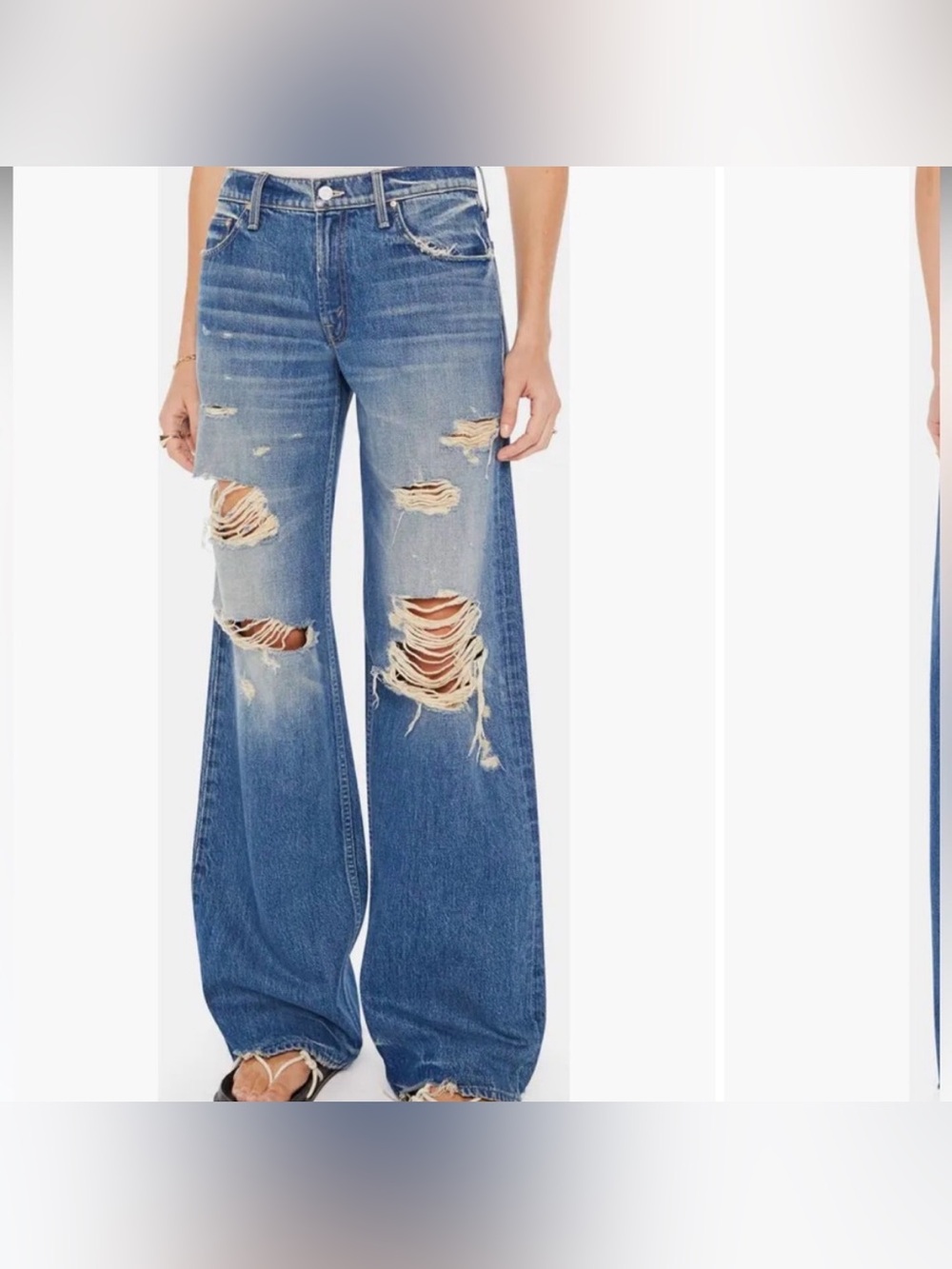 Mother The Down Low Spinner Heel Distressed Jeans